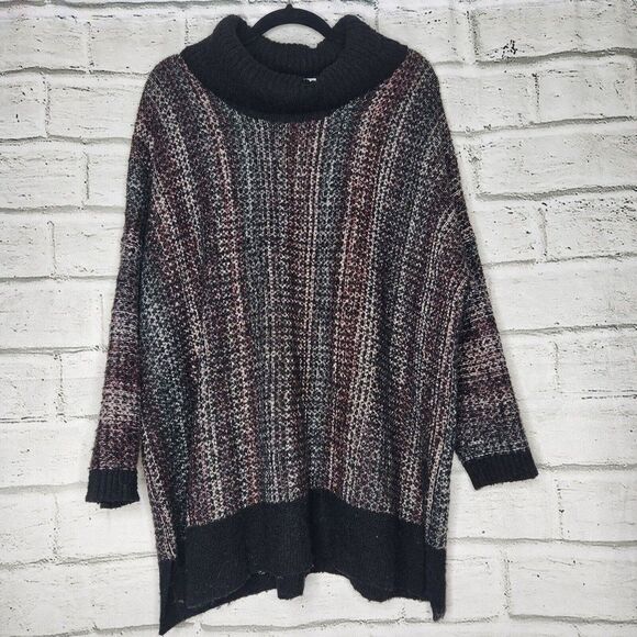 J Jill Pure Jill Cowl Neck Jacquard Knit Pullover Sweater M/L Petite Multi - Picture 1 of 12